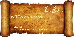 Bárdos Csaba névjegykártya
