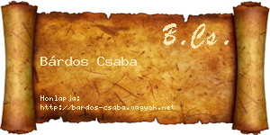 Bárdos Csaba névjegykártya