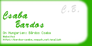 csaba bardos business card